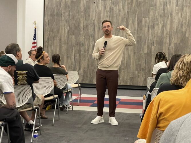 ‘Packaged differently’: BMX pro, Olympics coach Tony Hoffman shares journey through addiction at West Branch Drug and Alcohol Commission event
